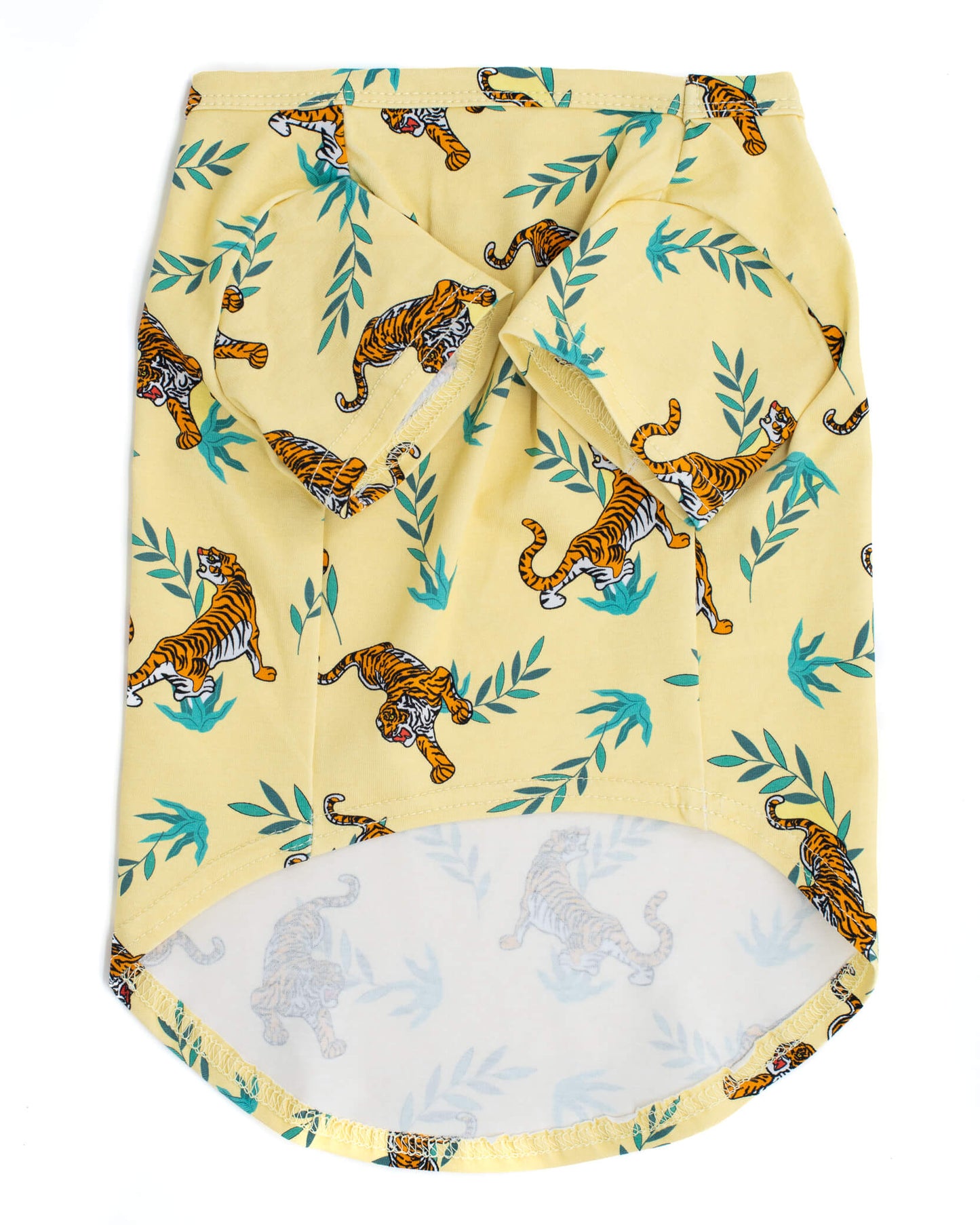 Front flat lay of Wild Child dog shirt. Front of shirt taken up to allow dogs to go bathroom without removing shirt. Made with 95% cotton 5% spandex at 190gsm