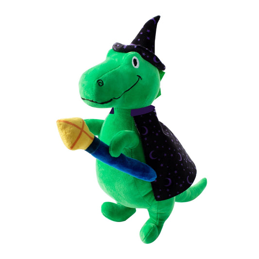 Dog Toy: Fringe Studio Halloween Dog Toy Spell-A-Saurus Dino Witch