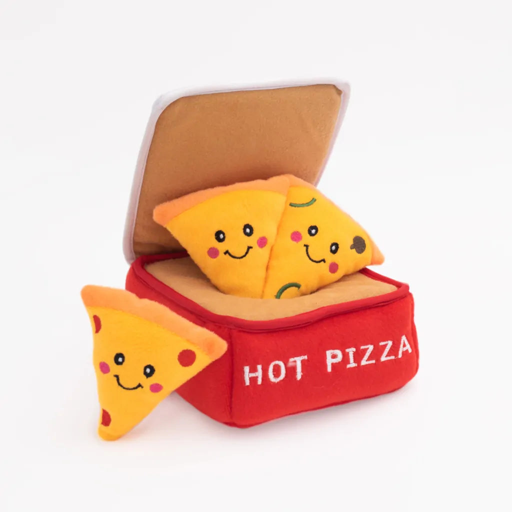 Dog Toy: Zippy Paws - Pizza Box with Squeaker Toys
