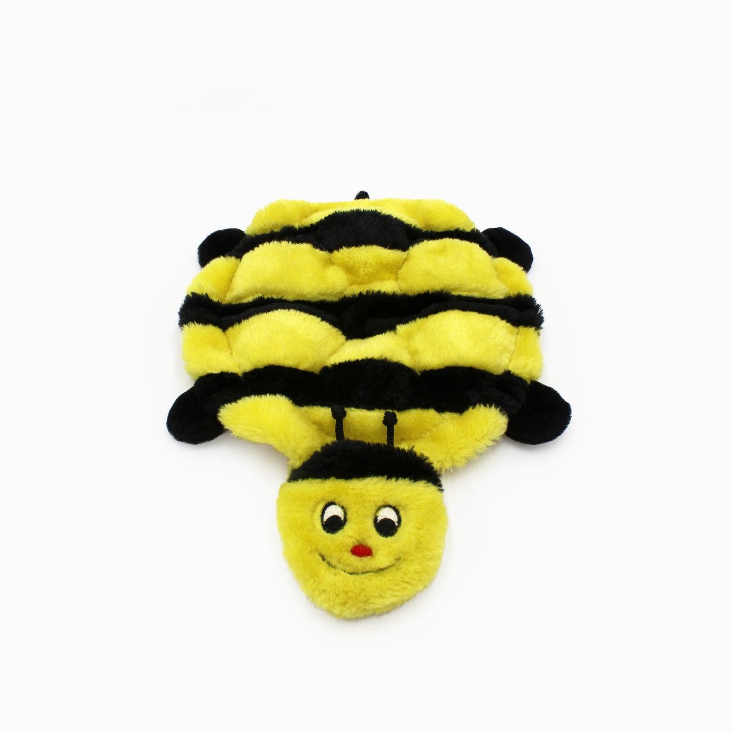 ZippyPaws Bertie the Bee no stuffing squeaky crawler plush dog toy – another view