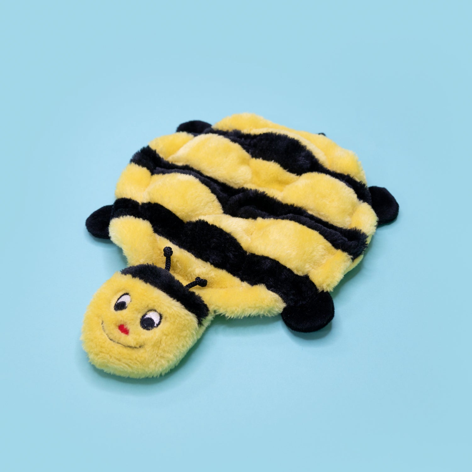 ZippyPaws Bertie the Bee no stuffing squeaky crawler plush dog toy – another view