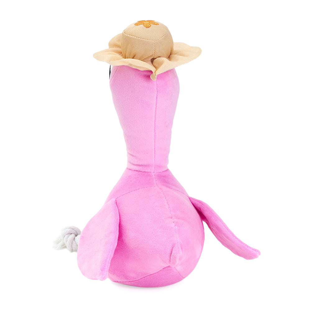 ZippyPaws Freya the Flamingo crinkle plush dog toy with rope legs – another view