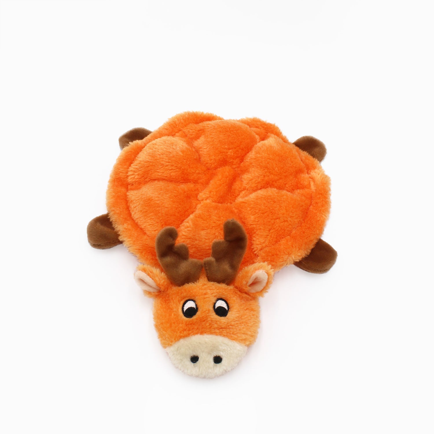 ZippyPaws Moody the Moose no stuffing squeaky crawler plush dog toy – another view